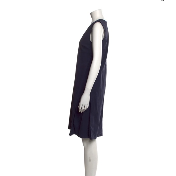 TER ET BANTINE Navy Sleeveless V Neck Viscose Steath Dress Size 46IT 10USA - Picture 4 of 16